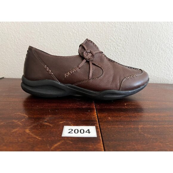 Clarks Wave Run Loafer Shoes Women's 9W Brown Leather Slip-On Embroidered - Picture 1 of 10